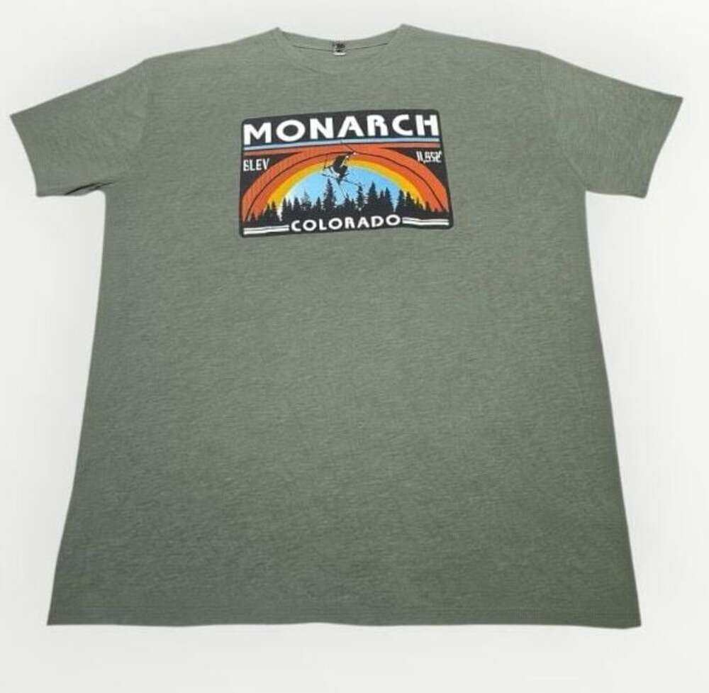 Monarch Colorado Ski Resort Graphic T-Shirt Heather Green 2XG